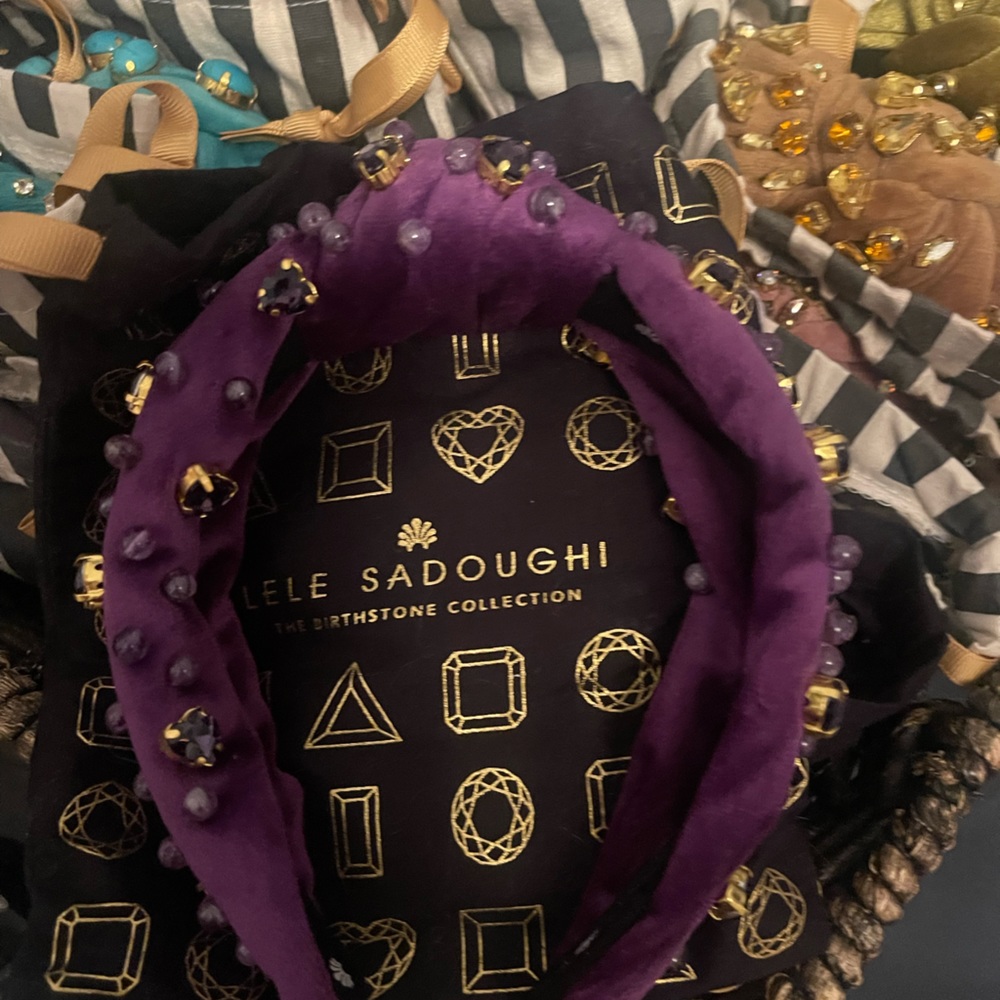 Lele Sadoughi February birthstone headband. Worn once.